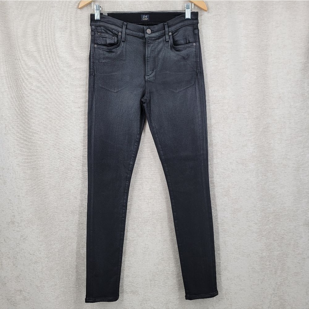 Citizens of Humanity Waxed Coated Classic Black Skinny Jeans